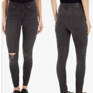 Madewell Charcoal Skinny distressed Jeans size 27